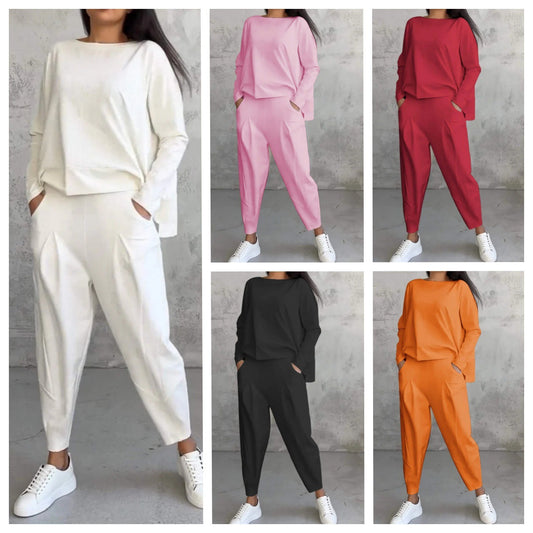 💥 50% reducere 💖 2025 nou costum pantaloni cu maneci lungi de toamna si iarna - moale si calduros-R