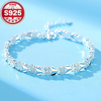 😀👉【¡Compra uno y llévate otro gratis!】💖🍀Me encanta la nueva pulsera de plata 925 con trébol de cuatro hojas para mujer, ¡a la moda!【30% de descuento】-E