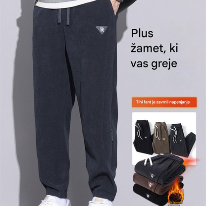 🔥🔥【M-5XL】🖤Nove zimske hlače za moške, plus žametne in debele žametne hlače, tople in ležerne moške hlače-L