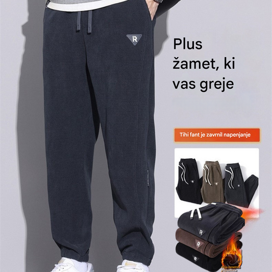 🔥🔥【M-5XL】🖤Nove zimske hlače za moške, plus žametne in debele žametne hlače, tople in ležerne moške hlače-L