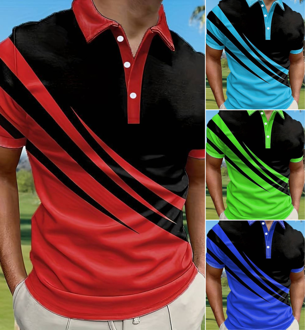 🔥👔【S-6XL】Nové letní pruhované polo tričko -Z