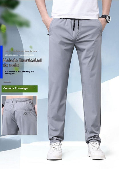 【40-115kg】🔥Nuevos pantalones elásticos de seda helada para primavera y verano 2026.-E