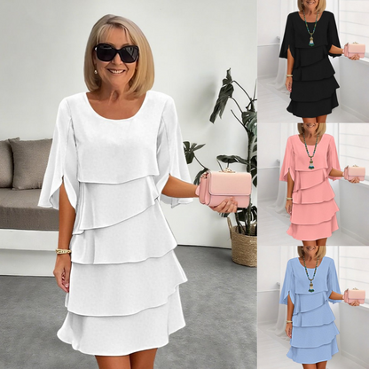 💃【S-3XL】🎁Elegantní vrstvené šaty s volánkovými rukávy – bez námahy vytvořte stylový vzhled vhodný pro všechny příležitosti💃-Z