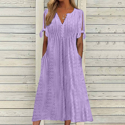 👗【S-5XL】 Jednostavna i izvrsna jednobojna haljina-H