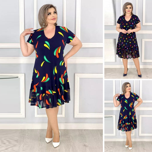 【S-5XL】2024 Noua respirabil Flower Swing imprimate fusta