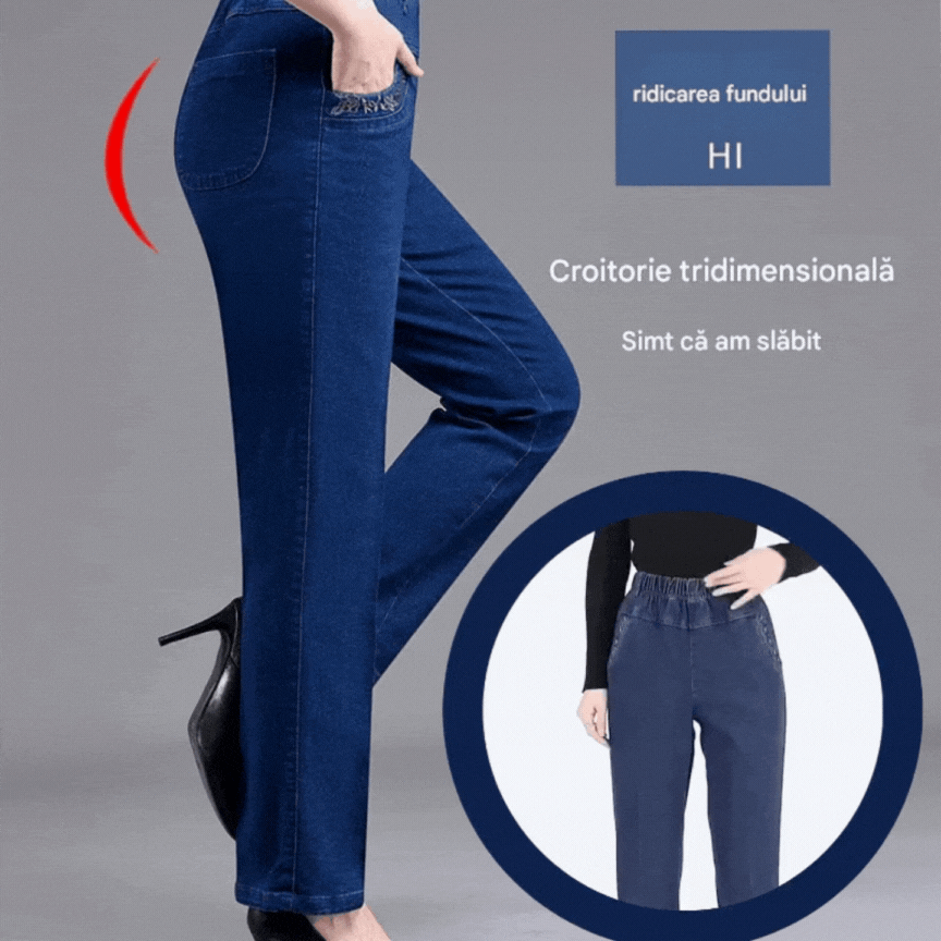 🔥【XL-5XL】2025 Női Lezser Egyenes Rugalmas Farmernadrág-U