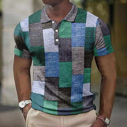 💥👕【S-5XL】2025 Camasa POLO casual pentru barbati cu model geometric
