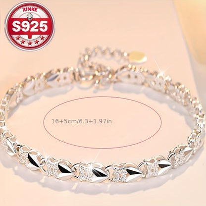 😀👉【¡Compra uno y llévate otro gratis!】💖🍀Me encanta la nueva pulsera de plata 925 con trébol de cuatro hojas para mujer, ¡a la moda!【30% de descuento】-E