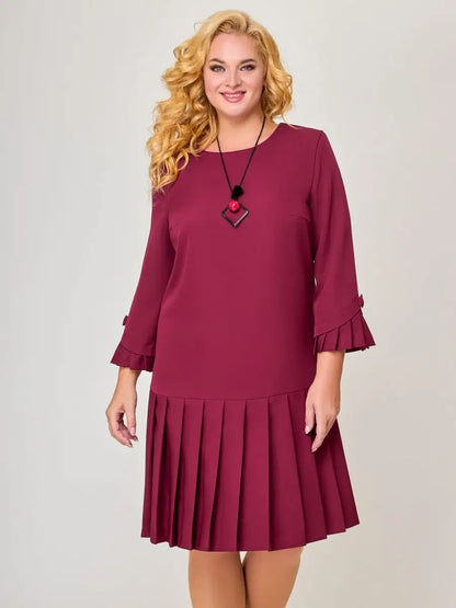 💌【S-5XL】👗 Vestido elegante de color sólido de alta calidad-E