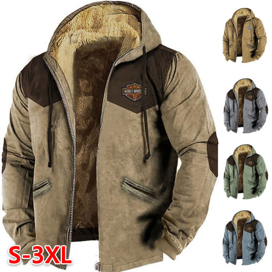 Chaqueta de franela gruesa y holgada para hombre, de moda de otoño e invierno, con 50 % de descuento por tiempo limitado (tallas M-5XL)-E