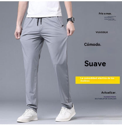 【40-115kg】🔥Nuevos pantalones elásticos de seda helada para primavera y verano 2026.-E