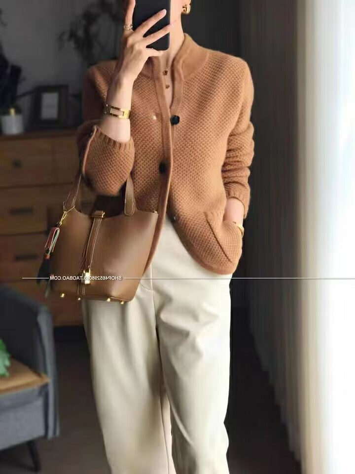 【S-2XL】Elegante cárdigan francés de cachemira retro-E