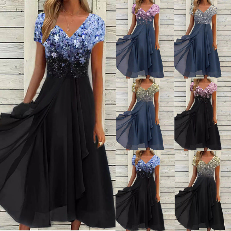 🌈👗【Produs nou de vară】【S-5XL】Rochie din șifon - moale și prietenoasă cu pielea, arătând un temperament la modă