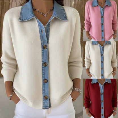 🔥Oferta por tiempo limitado: Cárdigan de patchwork de mezclilla nuevo 2025 (S-3XL)-E