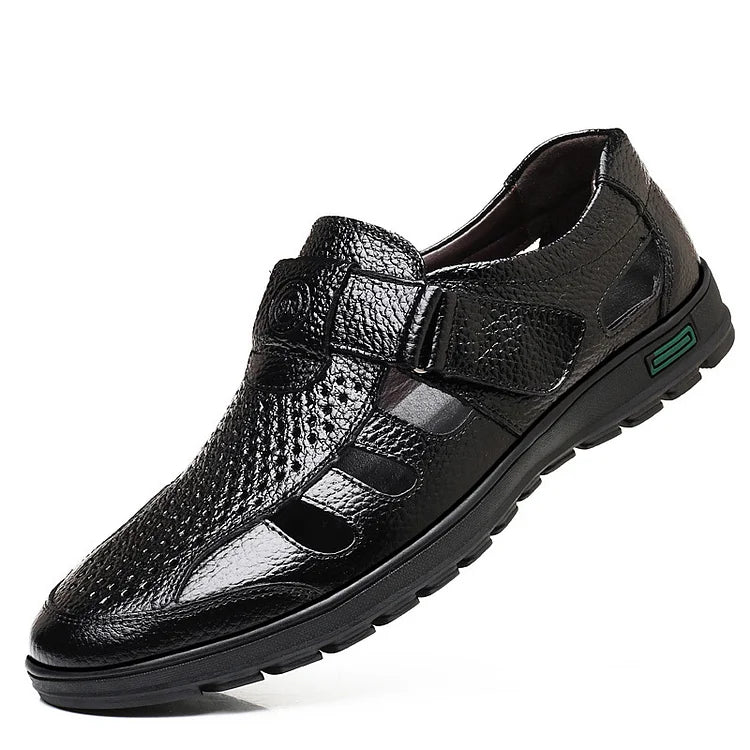 【39-44】🔥2026 Sandalias de cuero transpirables para hombre de verano-E