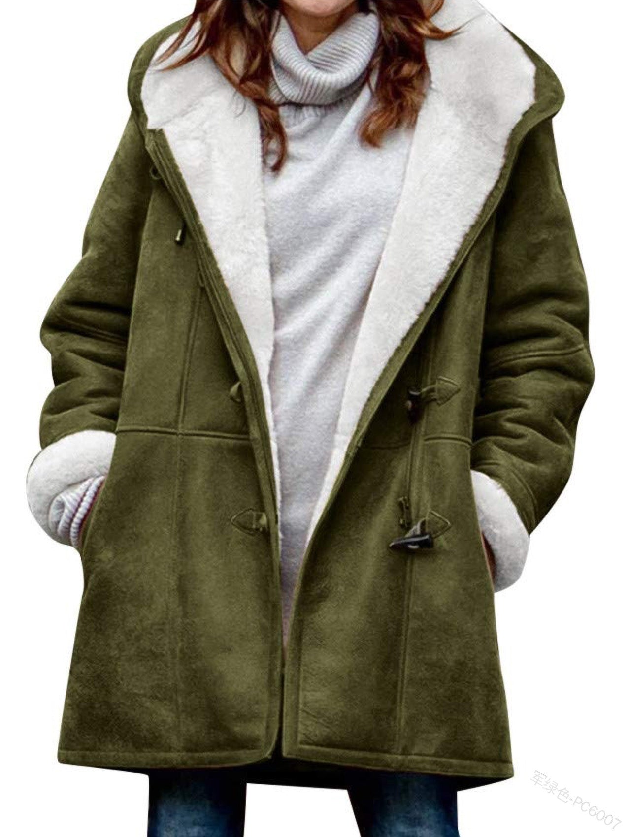 🐏🥼💖【Nueva colección de invierno 43% de descuento】2025 Abrigo de mujer elegante y cálido de ante con forro polar, S-5XL, abrigo de invierno/para el día a día-E