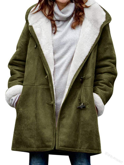 🐏🥼💖【Nueva colección de invierno 43% de descuento】2025 Abrigo de mujer elegante y cálido de ante con forro polar, S-5XL, abrigo de invierno/para el día a día-E