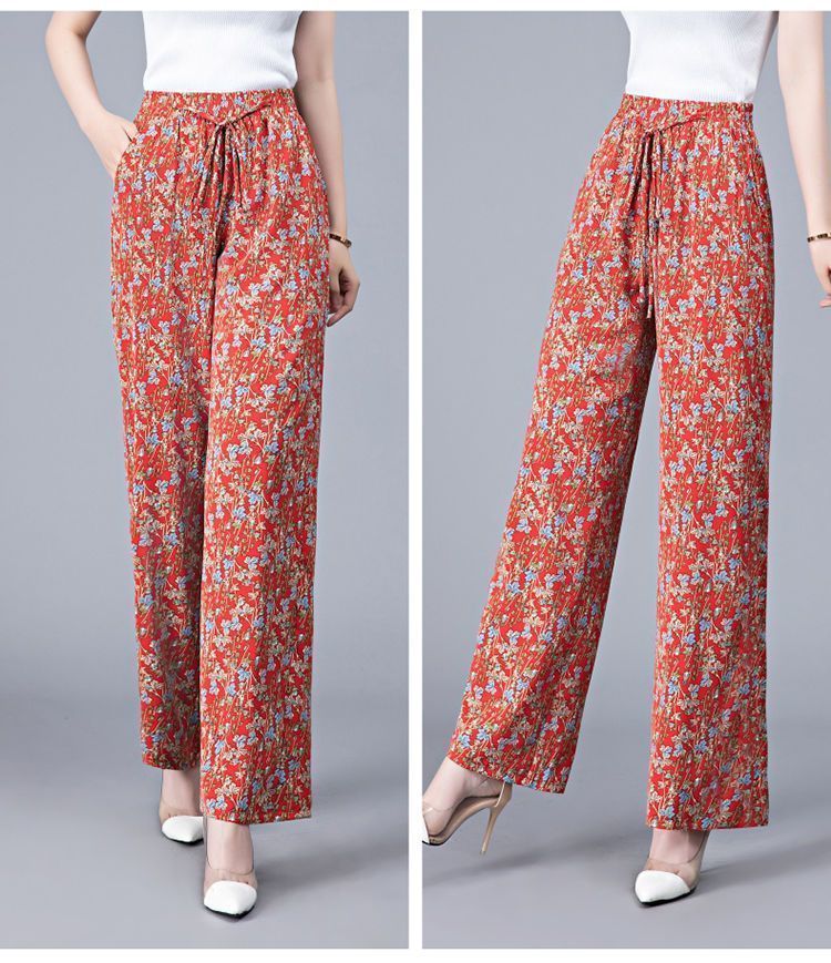 🔥【40-105KG】👖Pantaloni casual de damă din mătase glacială, mărime mare, croială slim, prietenoși cu pielea și respirabili