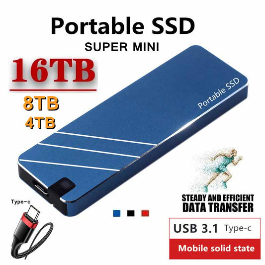🔥【SSD portátil de 16 TB】Rápido, estable, gran capacidad, envío gratuito, pago contra reembolso-E
