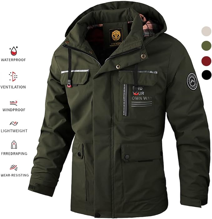 🎆【M-6XL】Új férfi meleg őszi-téli szél- és vízálló kabát-U