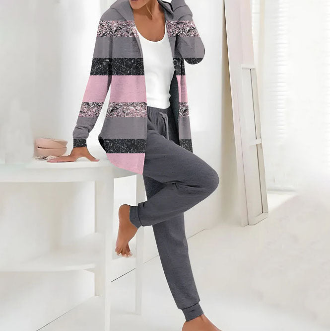 👕👖【S-3XL dugi rukavi + hlače】Jesen i zima novi ženski ležerni dvodijelni set s printom-H