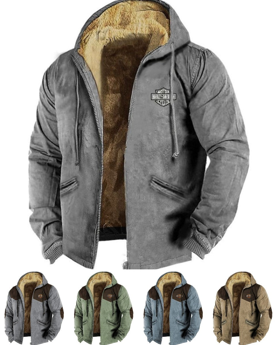 Chaqueta de franela gruesa y holgada para hombre, de moda de otoño e invierno, con 50 % de descuento por tiempo limitado (tallas M-5XL)-E