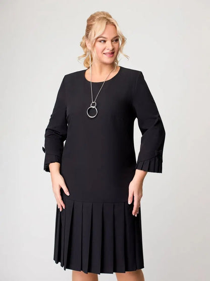 💌【S-5XL】👗 Vestido elegante de color sólido de alta calidad-E