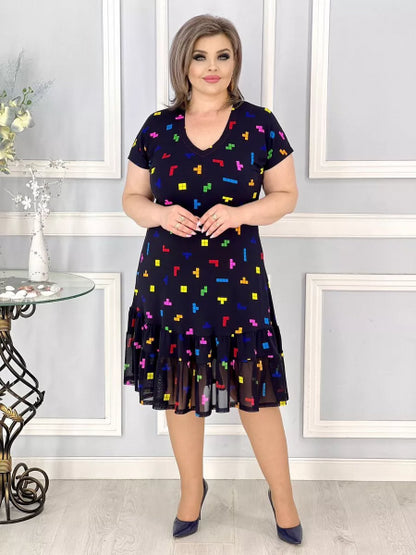 【S-5XL】2024 Noua respirabil Flower Swing imprimate fusta