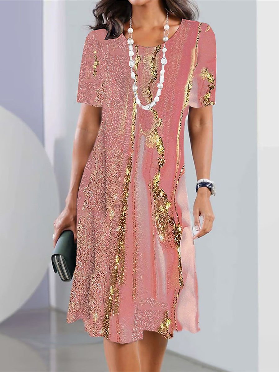 👗【XS-5XL】2026 sexy dámské šaty s kulatým výstřihem-Z