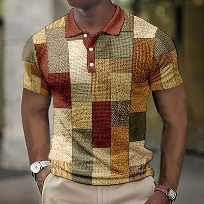 💥👕【S-5XL】2025 Camasa POLO casual pentru barbati cu model geometric