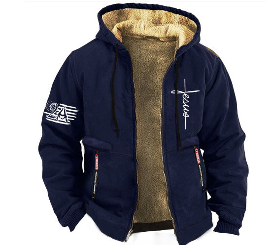 【S-3XL】 Chaqueta casual de terciopelo grueso de otoño e invierno para hombre-E