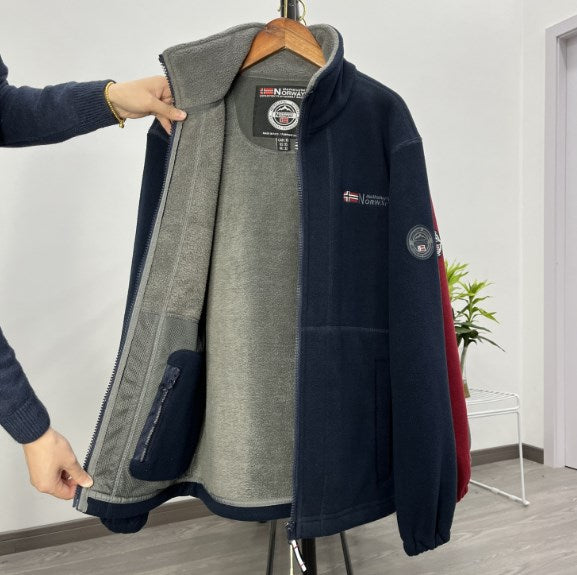 Chaqueta de Terciopelo Grueso de Lana para Hombre, Talla Grande, Cálida y Cómoda para Otoño e Invierno【40% de Descuento】-E