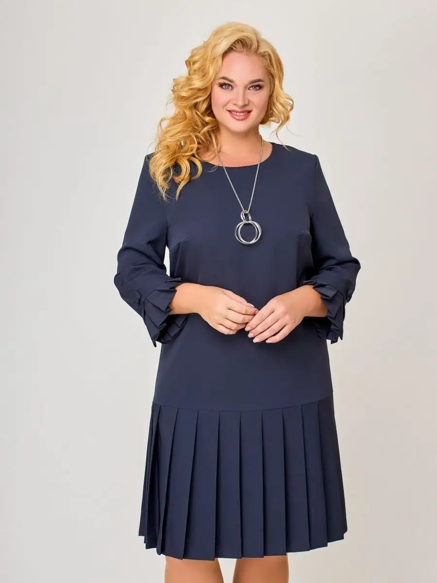 💌【S-5XL】👗 Vestido elegante de color sólido de alta calidad-E