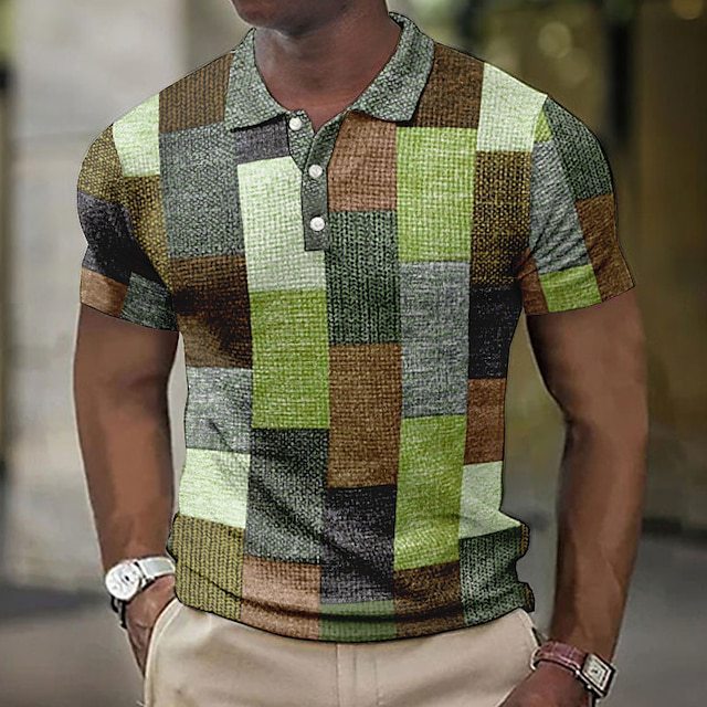 💥👕【S-5XL】2025 Camasa POLO casual pentru barbati cu model geometric