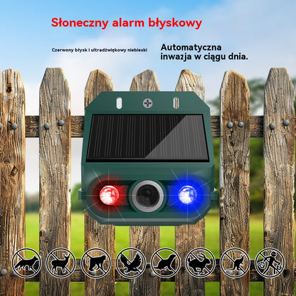 【🔥Kup jeden, a drugi dostaniesz gratis】🔥Odstraszacz ptaków ultradźwiękowy zasilany energią słoneczną do użytku na zewnątrz z migającym światłem podczerwonym, z czerwoną i niebieską diodą LED