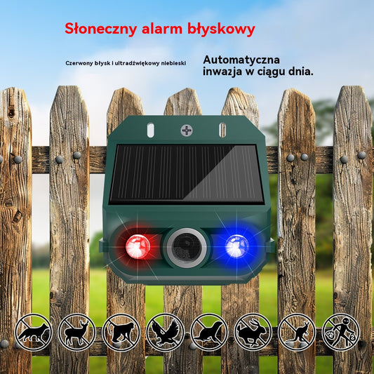 【🔥Kup jeden, a drugi dostaniesz gratis】🔥Odstraszacz ptaków ultradźwiękowy zasilany energią słoneczną do użytku na zewnątrz z migającym światłem podczerwonym, z czerwoną i niebieską diodą LED