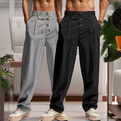 👖👖【S-3XL】¡Oferta por tiempo limitado! Pantalones caseros de hombre de alta calidad. Corte entallado y recto, transpirables y cómodos.-U