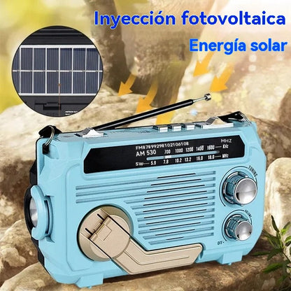 🏕️【Autenticidad garantizada】Linterna portátil con radio AM multifunción-E