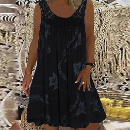 🔥 Reducere caldă 【S-5XL】 rochie imprimată fără mâneci pentru femei de primăvară, vară și toamnă, casual și confortabilă