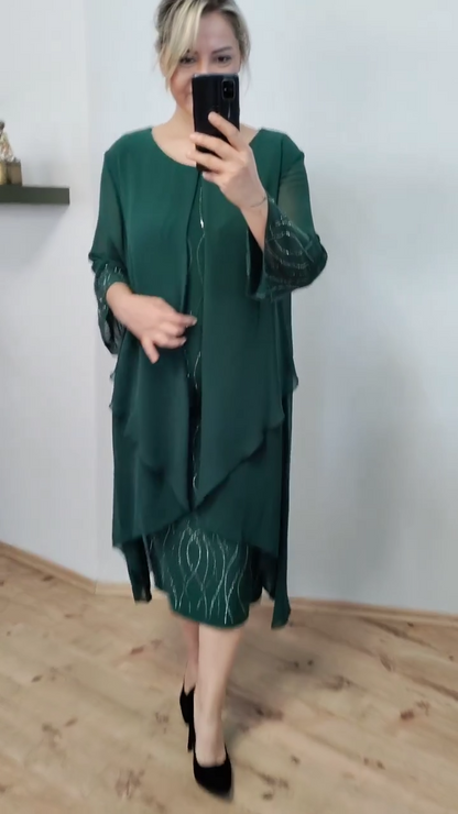 🍂【S-5XL】👗2025 Wiosna Nowa Moda Szyfonowa Sukienka