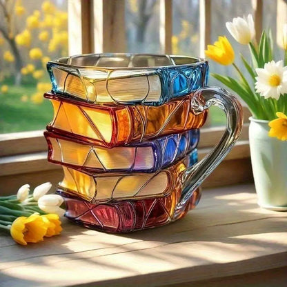 【Cumpărați  unul și primiți unul gratuit】📚Ceașcă de cafea pictată 3D în formă de carte-4031515-R
