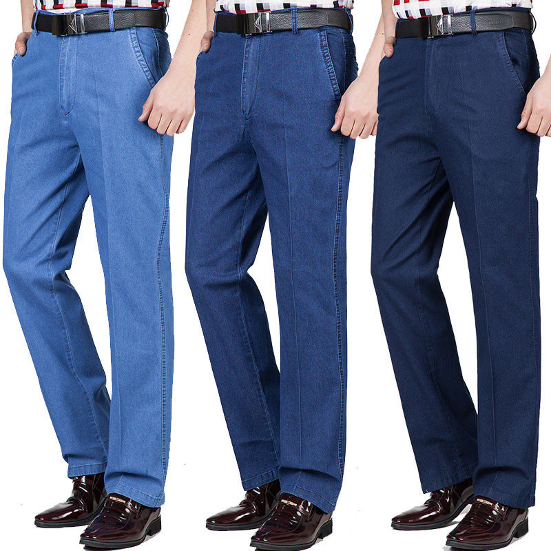 👖👖【55-110KG】 2025 noi blugi elastici cu talie înaltă pentru bărbați de dimensiuni mari-E