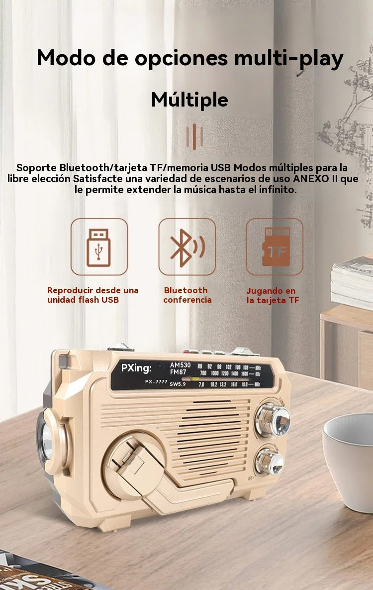 🏕️【Autenticidad garantizada】Linterna portátil con radio AM multifunción-E