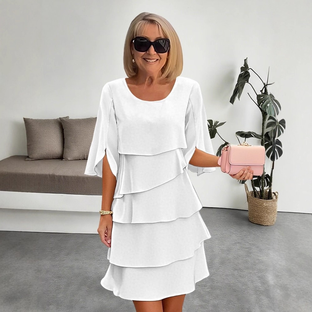 💃【S-3XL】🎁Elegantní vrstvené šaty s volánkovými rukávy – bez námahy vytvořte stylový vzhled vhodný pro všechny příležitosti💃-Z