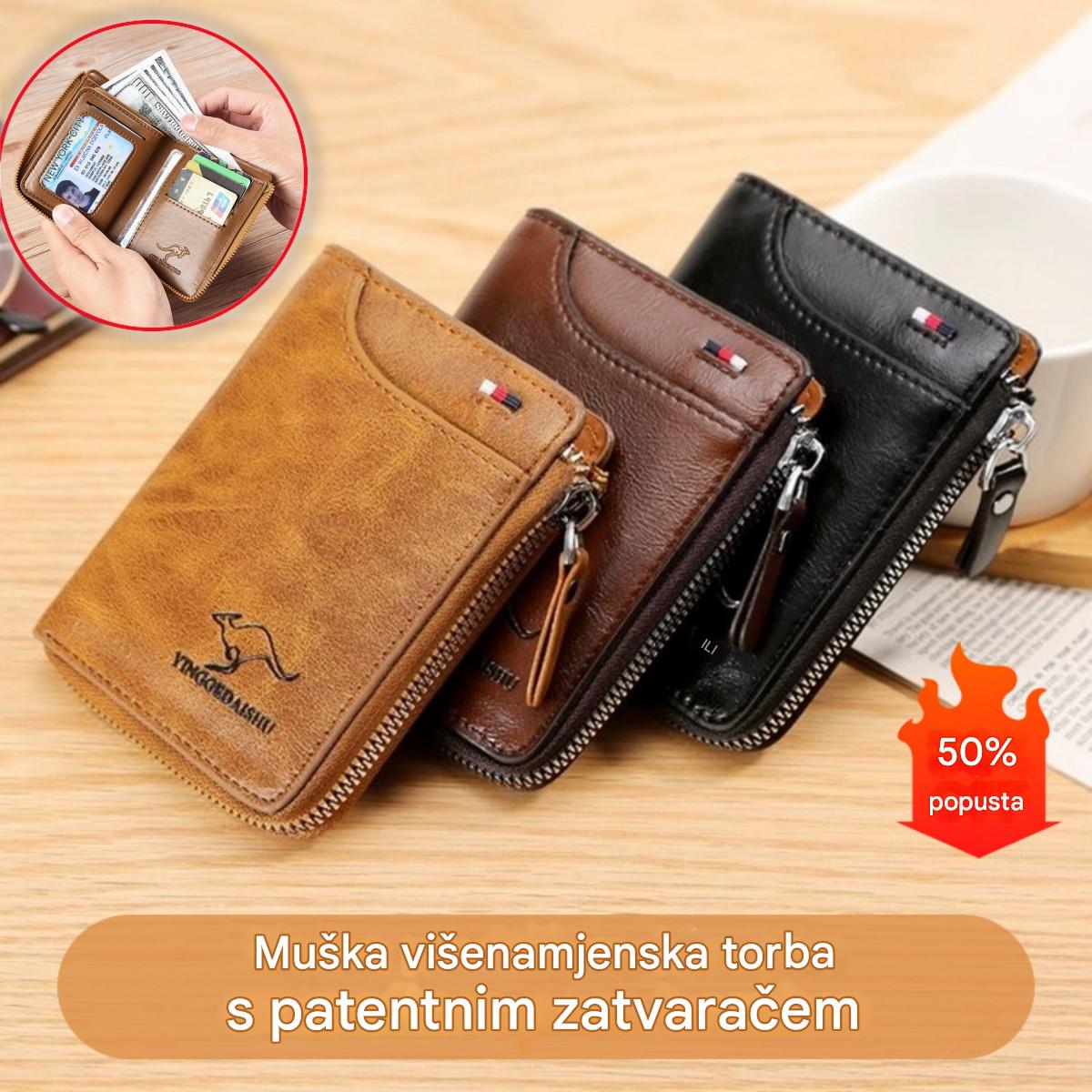 🔥Muški novčanik velikog kapaciteta s antimagnetskim učinkom 2025. izrađen od mekane kože-H