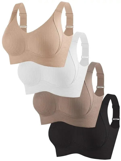 😍【Paquete de 4】Sujetador inalámbrico de una pieza para mujer❤️【40-95 kg】-E