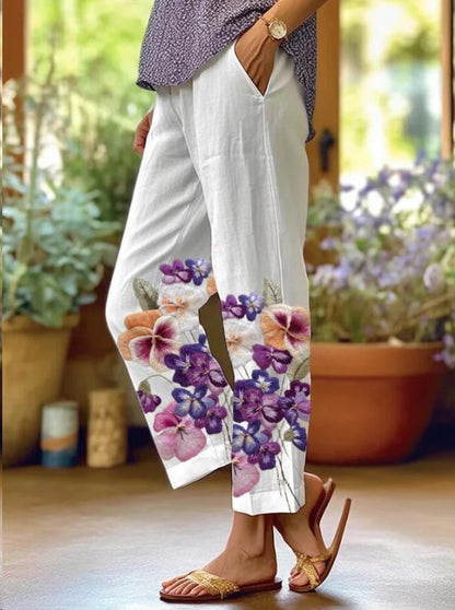 【S-5XL】pantaloni casual de dama cu imprimeu