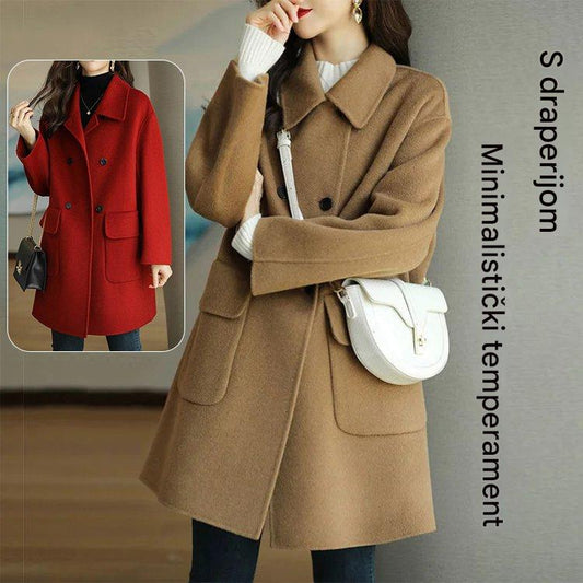 ✨🍂【Novi dolasci za jesen i zimu🔥】【M-2XL】Novi modni i svestrani dvostrani kašmirski vuneni kaput-H