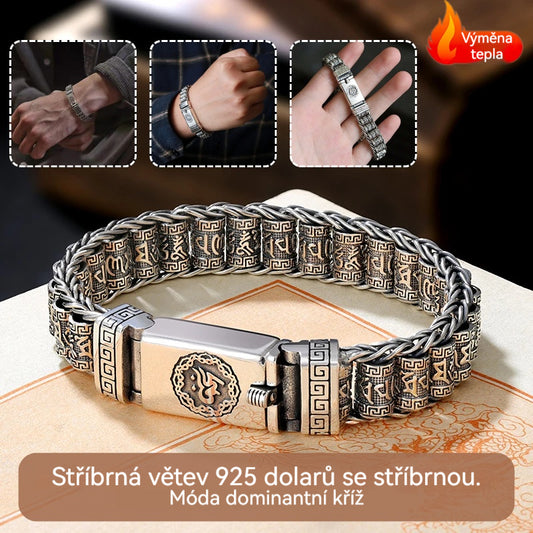 🔥Pánský náramek s kroucenými korálky ze sterlingového stříbra S925-Z