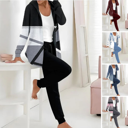 👕👖【S-3XL dugi rukavi + hlače】Jesen i zima novi ženski ležerni dvodijelni set s printom-H